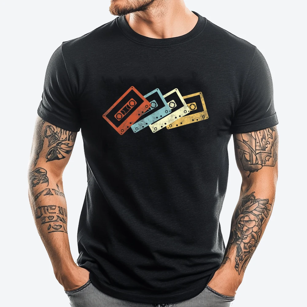 

Retro Mixtape Cassette Mens Designer Clothes Mens Gifts Fashion T Shirt Men Luxury T-Shirt St Patrick's Day
