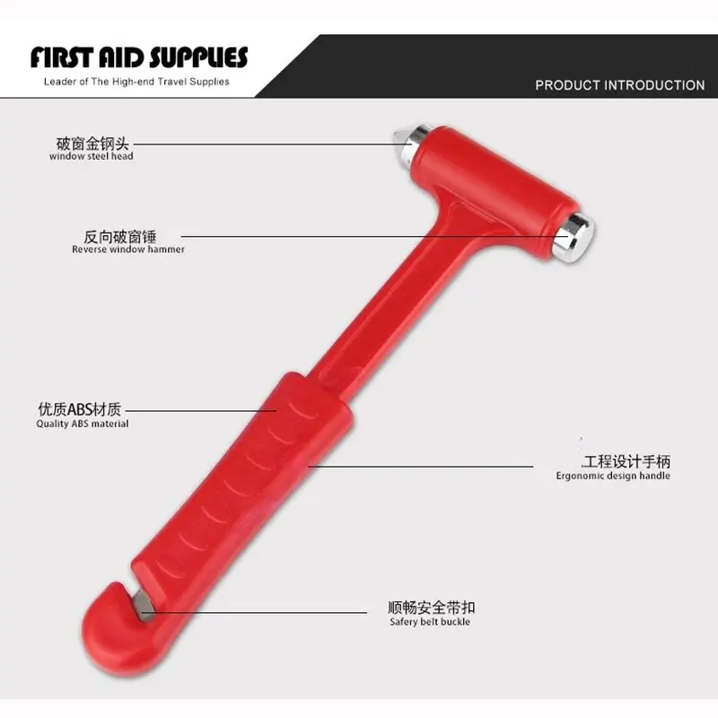 1 pz 2in1 martello di sicurezza per auto kit di strumenti di fuga di emergenza auto finestra di vetro martello interruttore e cintura di sicurezza taglierina strumento di fuga