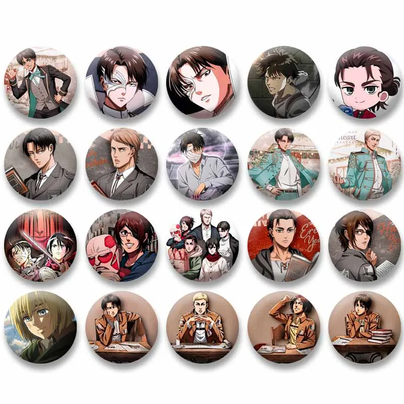 Милый-креативный-мультяшный-персонаж-Эрен-Леви-Армин-значок-аниме-«Атака-Титанов»-брошь-на-лацкане-аксессуары-для-одежды-сумки-декоративная-булавка
