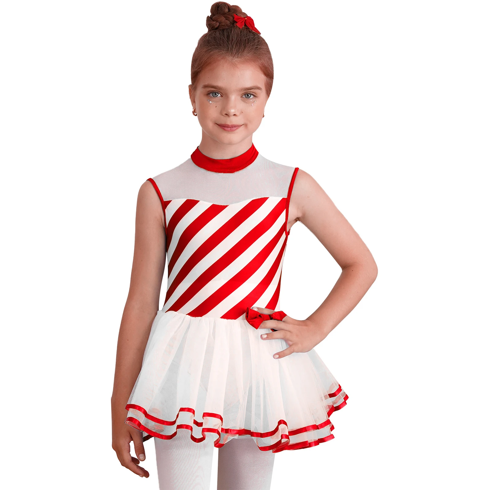 Figure Ice Skating Dress for Kids Girls Ballet Tutu Dress Leotard Carnival Christmas Dance Costumes New Years Xmas Clothes