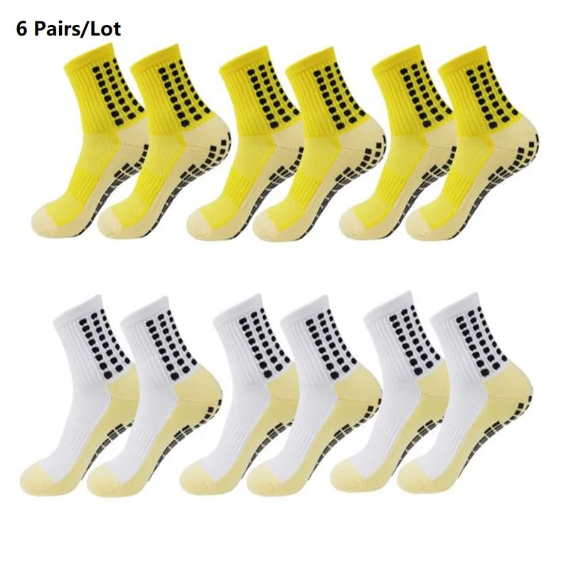 1 Pairs/6 Pairs Football Socks Mens Sports Socks Non-slip Silicone Bottom Soccer Socks Rugby Tennis Volleyball Womens yoga Socks