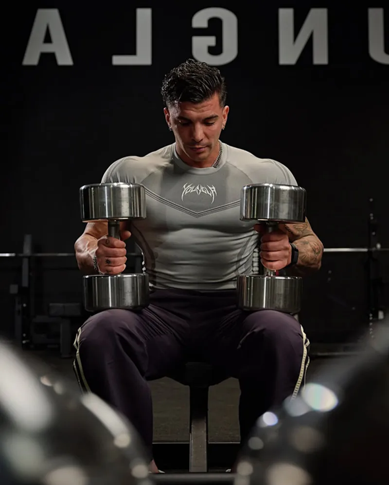 صيف جديد الرجال ضيق تي شيرت عداء ببطء YA الرياضة اللياقة البدنية الجليد الإحساس ضيق المناسب تشغيل التدريب سرعة الجافة قصيرة الأكمام #5