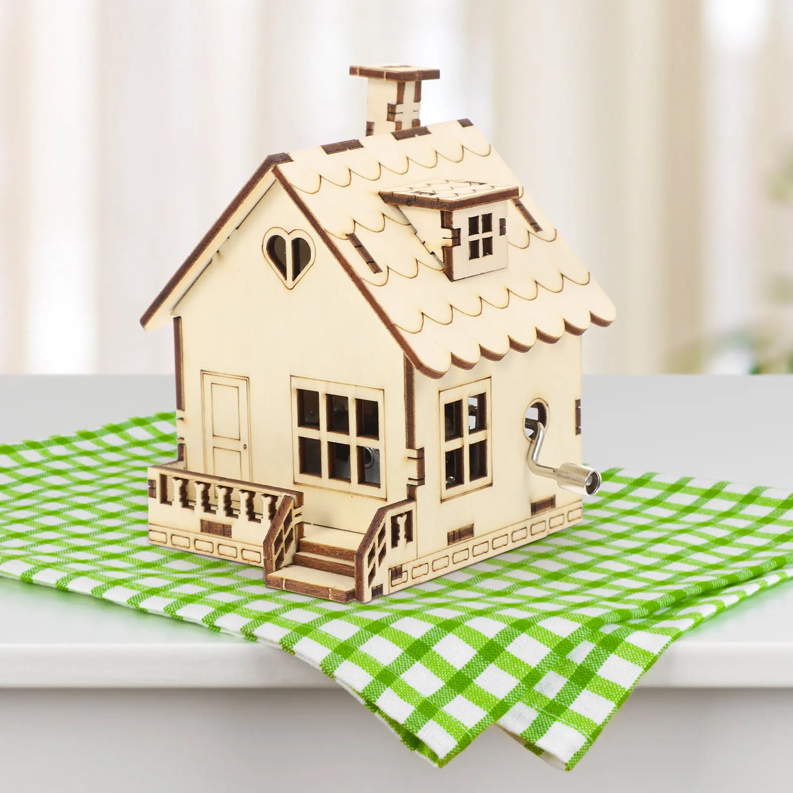 

Деревянная музыкальная шкатулка с ручным приводом, детская музыкальная игрушка, изысканная декоративная настольная музыкальная шкатулка, подарок для дома