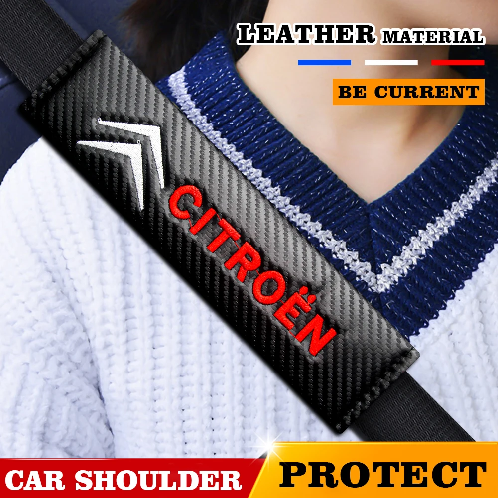 

Car Seat Belt Carbon Fiber Safety Belt Shoulder Cover Protection For Citroen C1 C2 C3 VTS C4 C4L C5 C6 C8 Xsara Picasso Berlingo