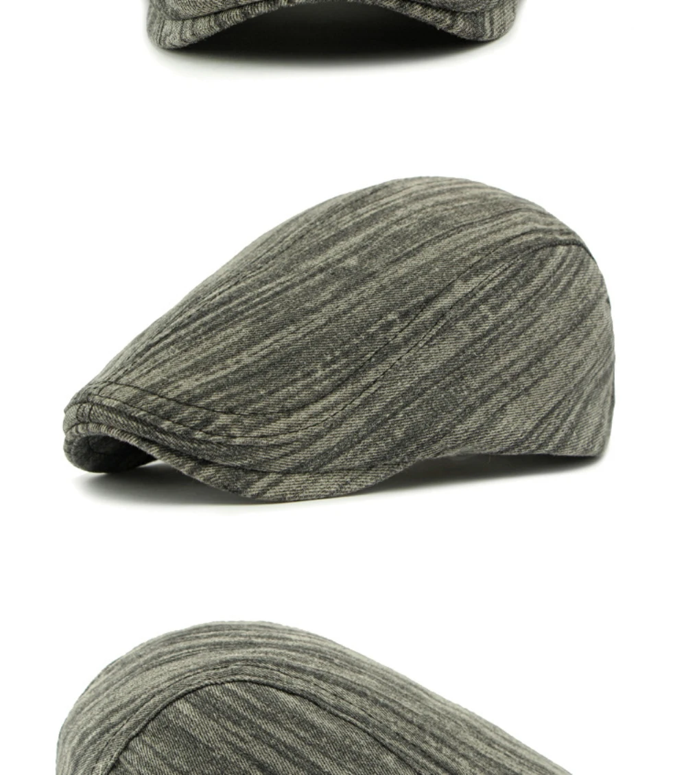 HT4724 Plus Größe Berets für Männer Frauen Neue Gewaschen Denim Baskenmütze Hut Einstellbare Ivy Flache Kappe Männlich Weiblich Frühling Herbst Baskenmütze Kappe – Detail 9