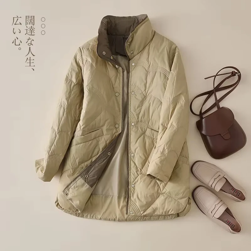 حجم كبير 6xl 7xl أمي X-طويلة خفيفة الوزن للغاية أسفل السترات 2025 الوافدين الجدد شتاء دافئ مكتب سيدة عادية أنثى أسفل السترات