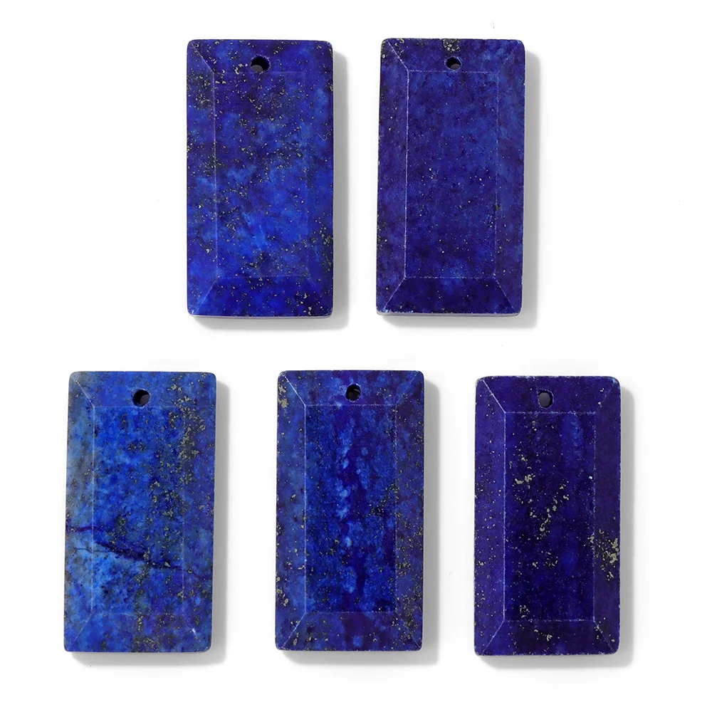 5PCS Natural Lapis Lazuli Gem Pendant Healing Power Stone Connector Charms For Wisdom Health Prosperity Jewelry Necklace DIY - view 6
