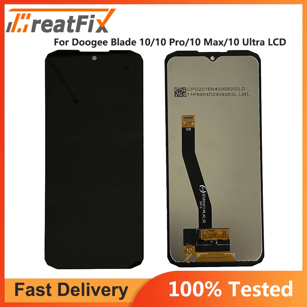 6.56''LCD Touch Screen Digitizer Assembly Replacement,New,100% Original Tested For Doogee Blade 10/10 Pro/10 Max/10 Ultra