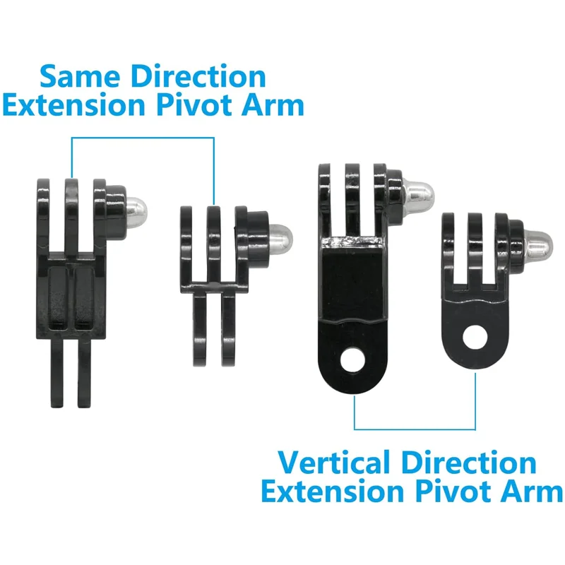 Adjustable Extension Pivot Arm Adapter 3-Way Arm Quick Release Buckle Screws For Gopro Hero 11 10 9 8 7 SJCAM DJI AKASO Insta360