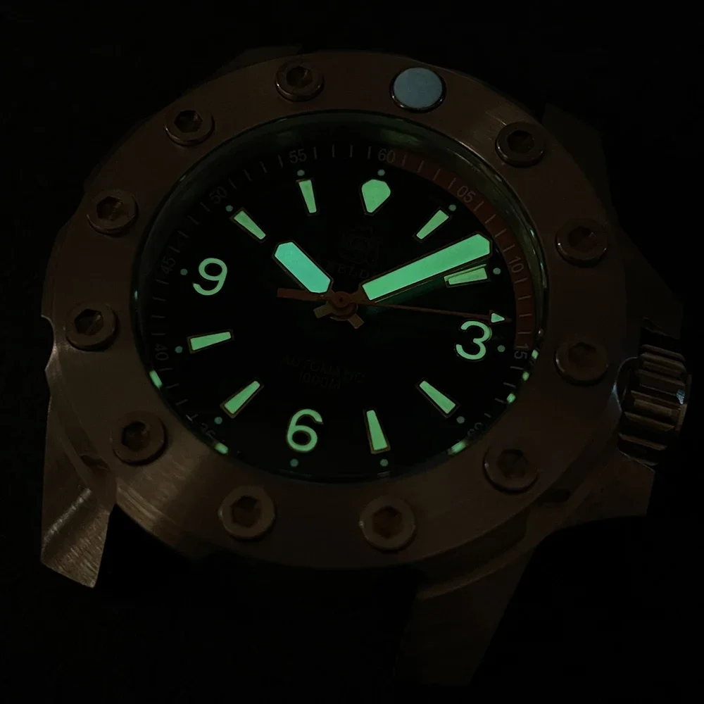 44.5mm SD1948S Japan NH35 Automatic Bronze Bezel and Case 1000M Waterproof STEELDIVE  Deep Sea Diver Watches for Men