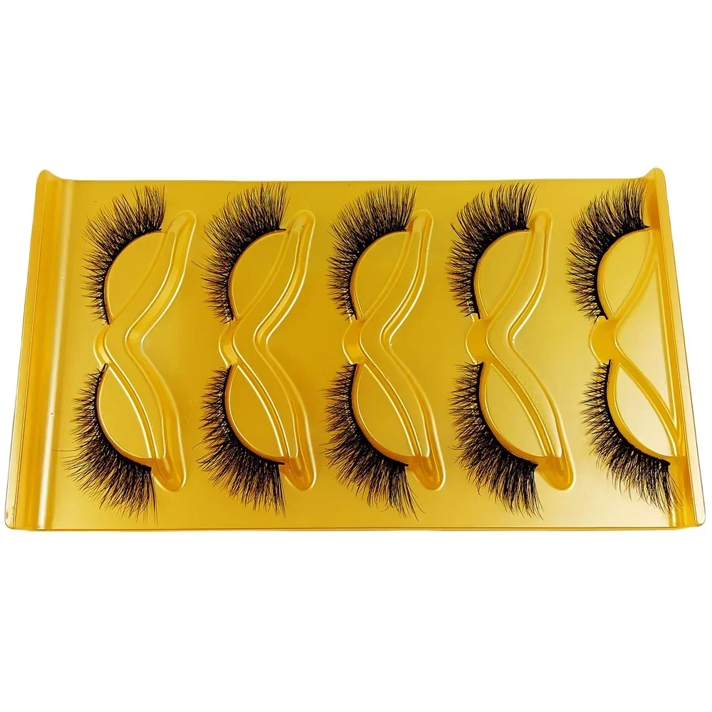 5 Pairs Cat Eye False Eyelashes Eye End Lengthening Long Curling Thick Fluffy All-match Comfortable Faux Mink False Eyelashes