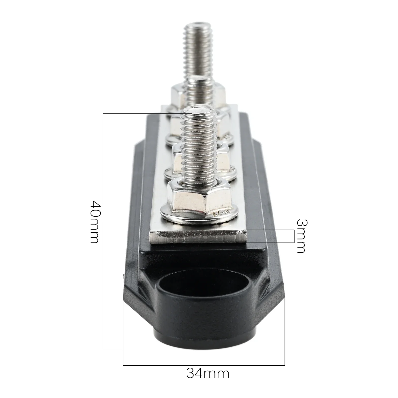 2Pcs 4-Stud Power Distribution Block Bus Bar,M10 300A 12V Marine Battery Busbar Terminal Block,Car RVs Boat Solar System