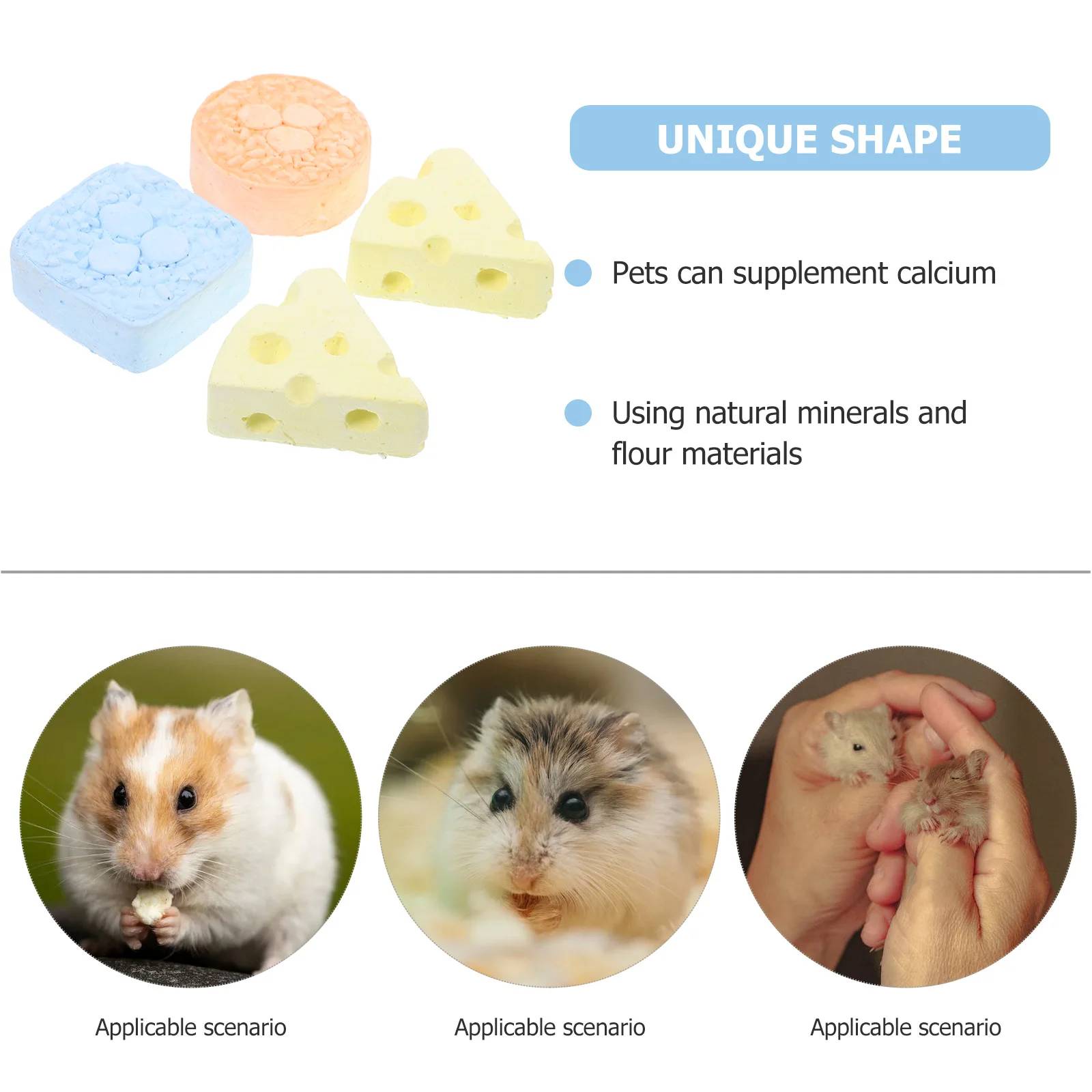 

4pcs Hamster Chew Natural Pet Teether Small Animal Molar Rabbit Teething Playthings Bunny Chewing Teeth Grinding Stones