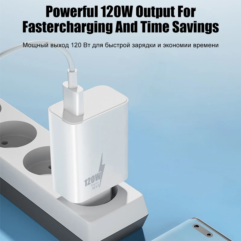 120W USB Charger Super Fast Charge Wall Charger Quick Charge USB C Cable Phone Adapter For Xiaomi Redmi OPPO OnePlus HUAWEI vivo - náhled 2