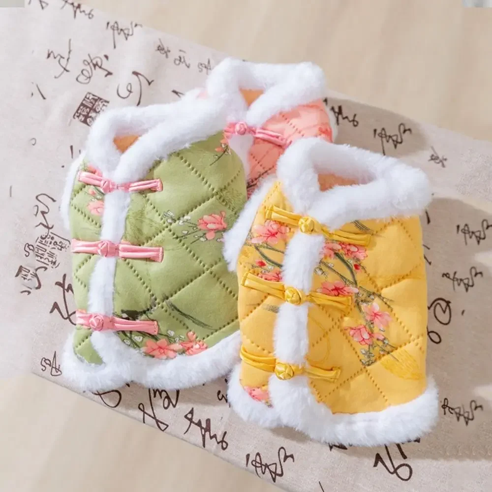 Manteau D'hiver En Poliéster Vintage Pour Animaux De Compagnie, Vêtements Pour Chiots, Imbibé De Fleurs, Petits Et Moyens Chiens