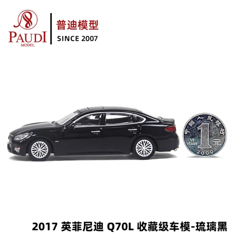 PAUDI Diecast escala 1:64 Infiniti Q70L 2018 aleación simulación coche modelo colección recuerdo espectáculo decoración regalo de vacaciones