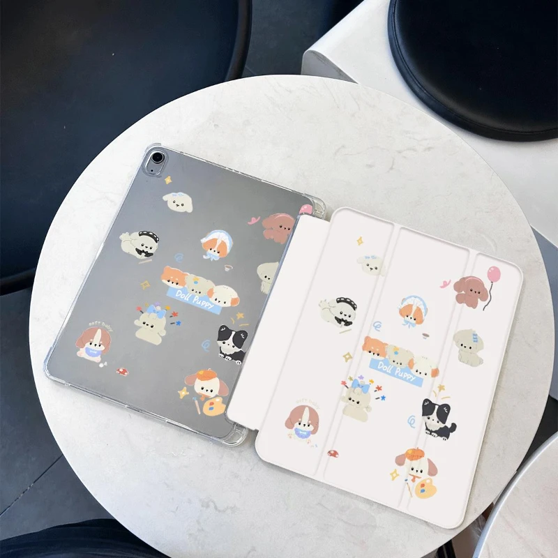 Cute Cartoon Puppy PC Tablet Capa, Capa iPad para Pro 11, 2, 3, 4, Ar 5, Ar 4, iPad 2017, 10,5 ", 9,7", 2017