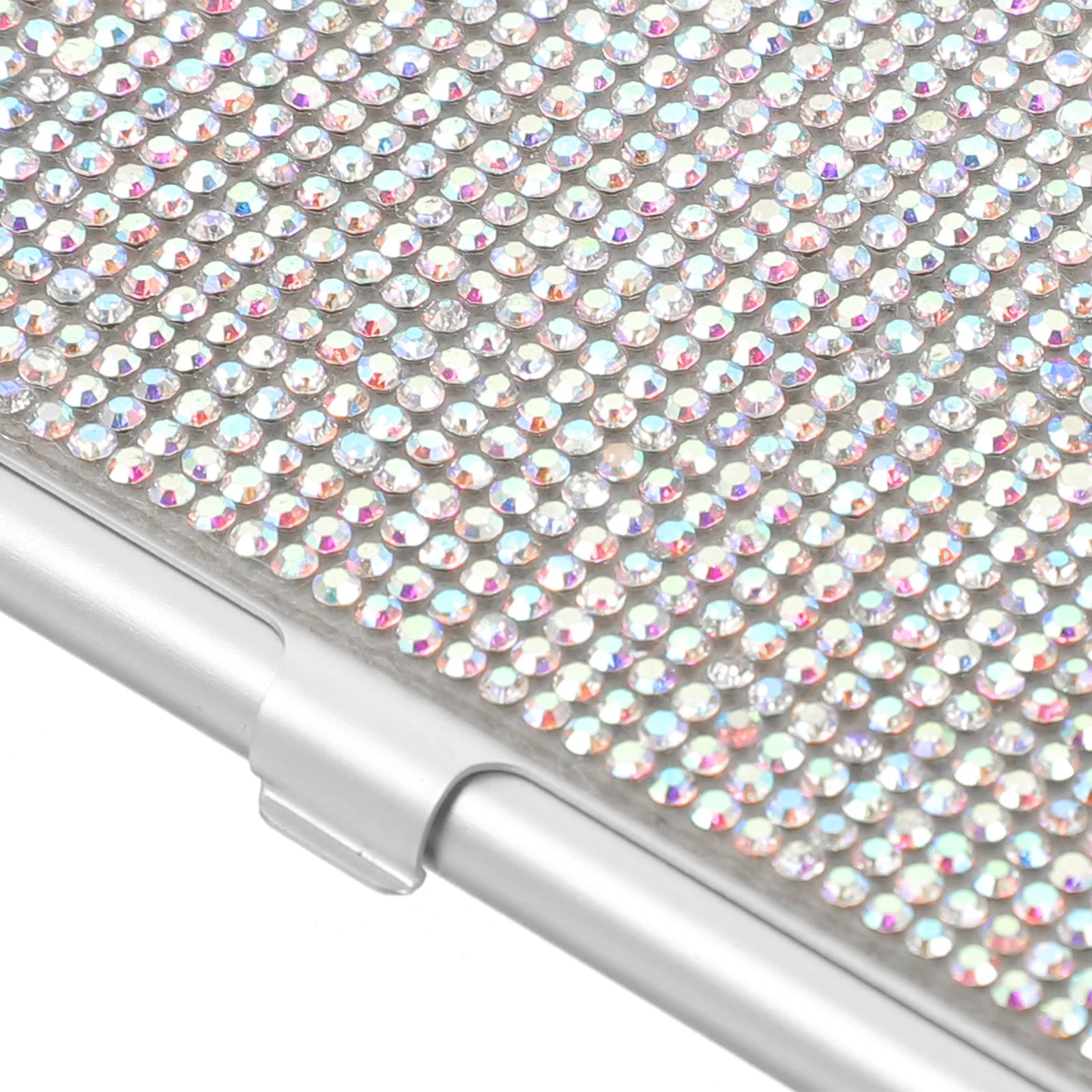 1pc strass titular do negócio compacto metal cartão de armazenamento caixa de suprimentos de negócios para organizador de mesa de escritório portátil cartões caso