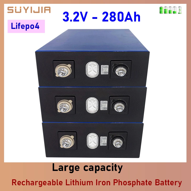 

New 3.2V Lifepo4 Rechargeable Lithium Iron Phosphate Battery 280Ah for Solar Energy Storage System Camper Van Golf Cart Forklift