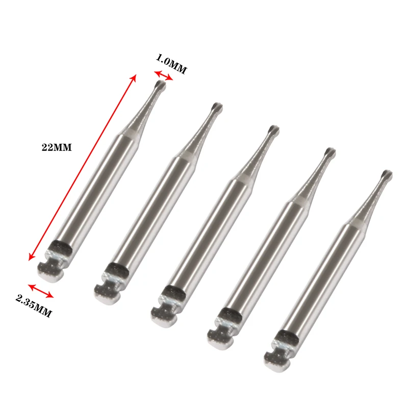 5pcs/Box Dental Tungsten Carbide Burs Low Speed Round RA Series For Dental Lab or Clinic Shank Dia.=2.35mm Length=22.5mm - Image 6