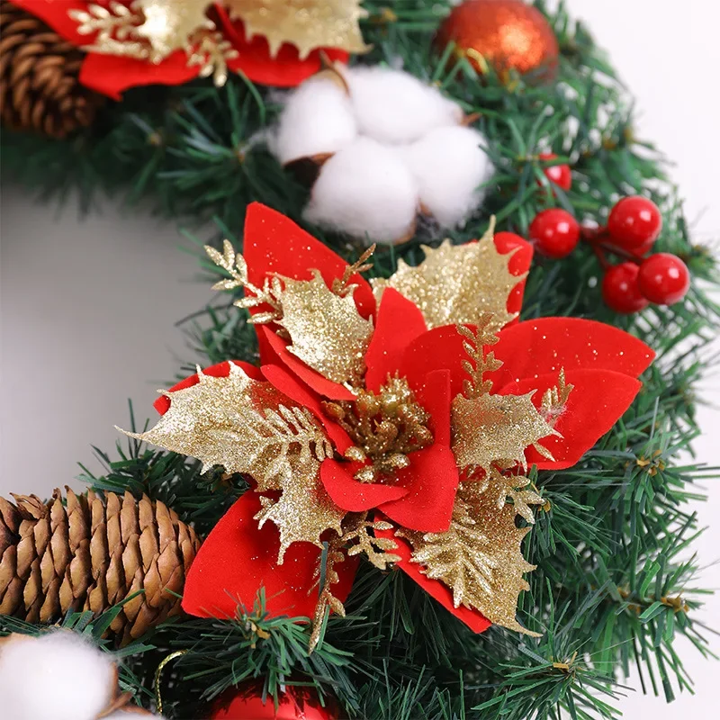 Christmas Ornament Wreath Rattan 40/50/60cm Christmas Decoration Scene Decoration Door Hanging Rattan Decoration Supplies