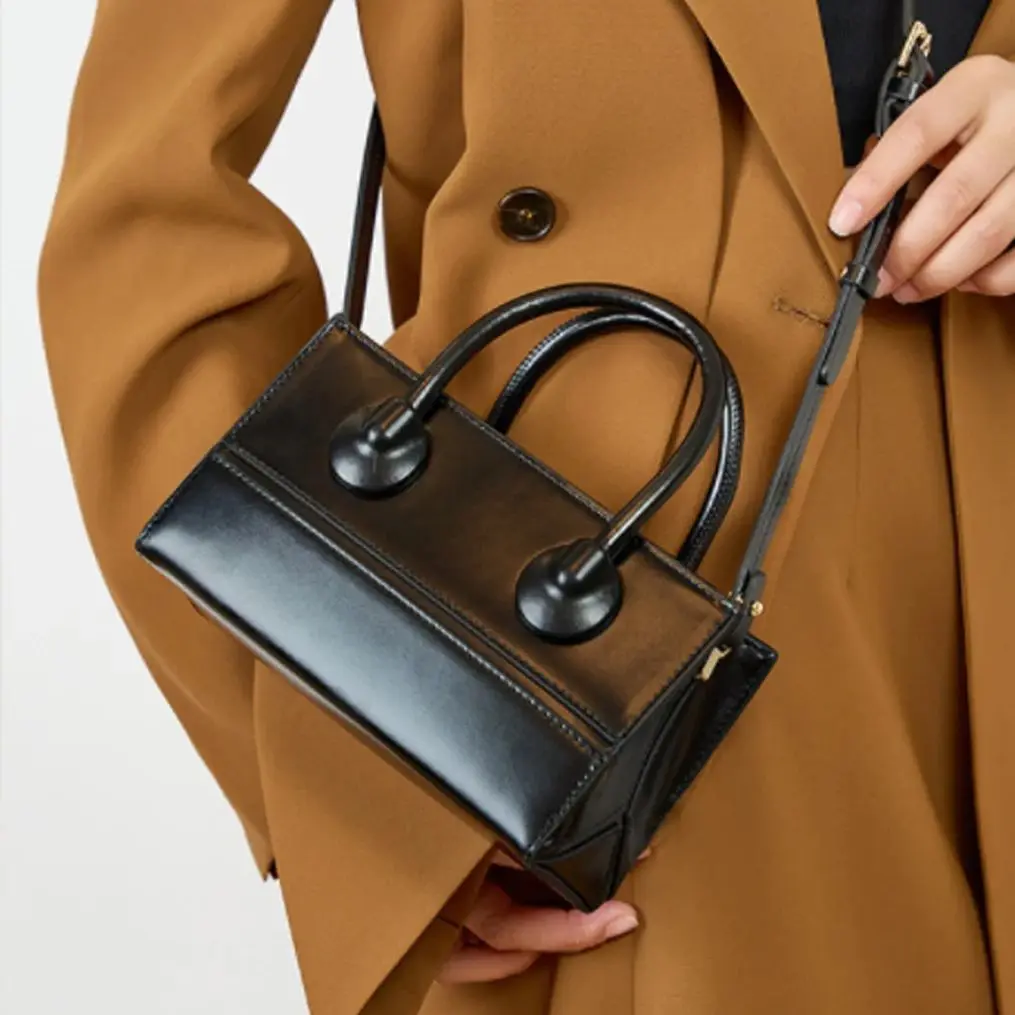 Luxury Leather Women’s Handbags Solid Color Tote Bag Simple Style Rectangular Crossbody Bag High-End Shoulder Bags