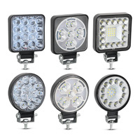 1PCS Led Work Light 14/16LED 42W 48W 63W 96W 6000K 2835 MINI Square Circle Flash White Yellow LED Driving Fog Lamp Bar 12V 24V