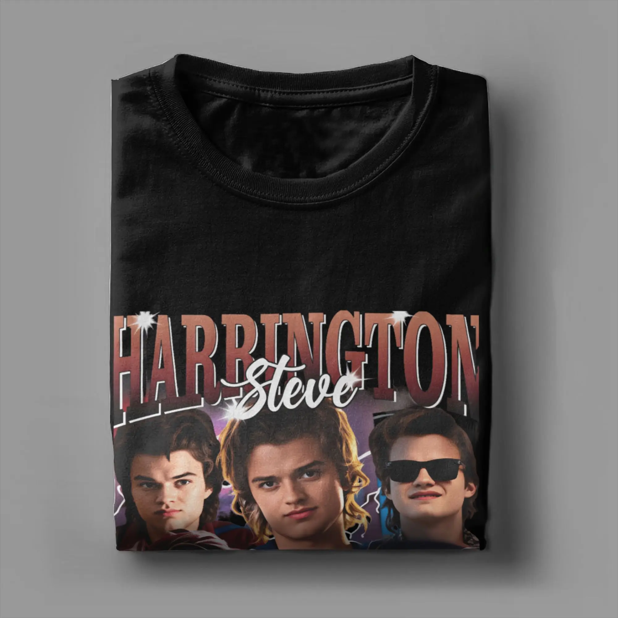 ستيف هارينجتون تي شيرت الصيف القطن تي شيرت للرجال الجدة طباعة التي شيرت قصيرة الأكمام الشارع الشهير الأعلى المحملات