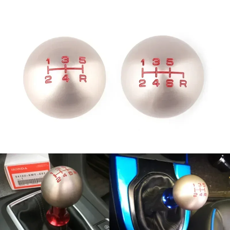 Aluminum 5/6 Speed JDM Ball Shape Shift Gear Knob For Honda Fit Civic City FD2 FN2 EP3 TYPE R DC2 DC5 AP1 AP2 S2000 F20C