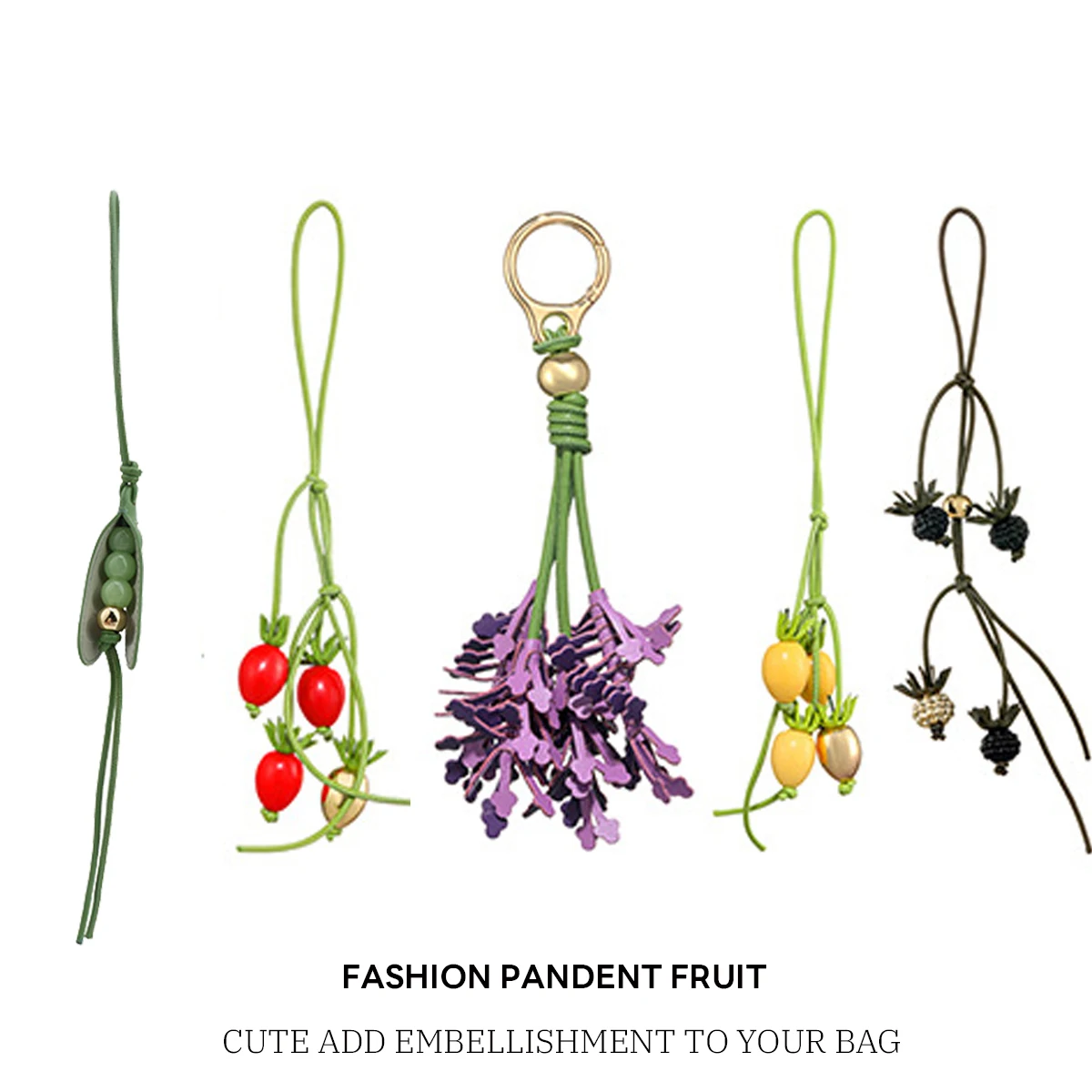 بيري التوت الأسود التوت الطماطم حقيبة جلدية سحر للنساء حقيبة الأزياء الديكور قلادة حقيبة للحمل الملحقات #1