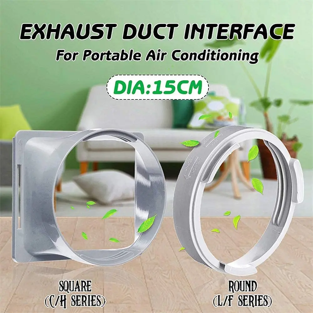 

Portable Round/Square Shaped Tube Adaptor Exhaust Pipe Interface Connector Duct