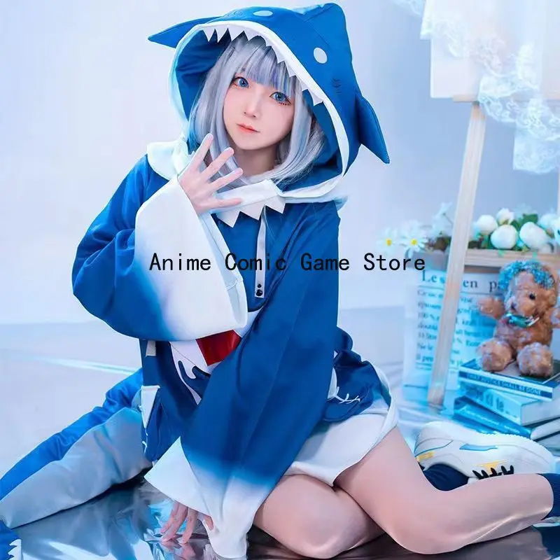 

IN STOCK Hololive Gawr Gura Cosplay Dress Anime Virtual Idol Role Play Costume Cute Clothes Halloween Party Outfit for Women