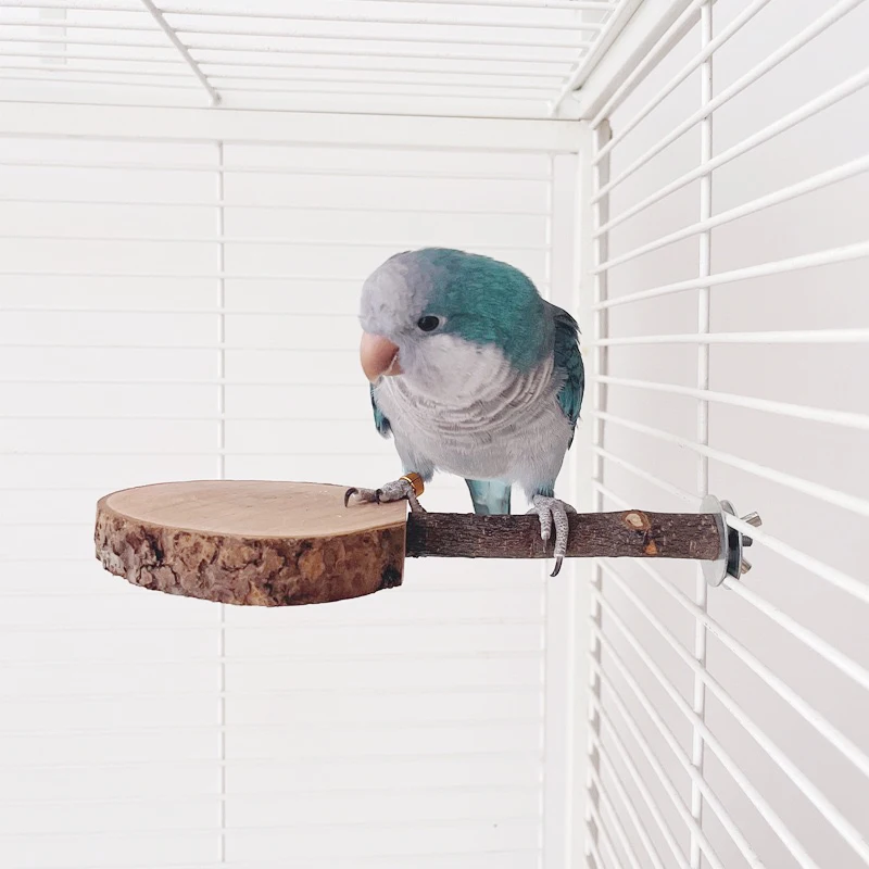 Origin Wood Apple Branch Small Parrot Standing Board Safety Bite Resistant Bird Cage Accessories Fruity Stick Small Pet Supplies view 2