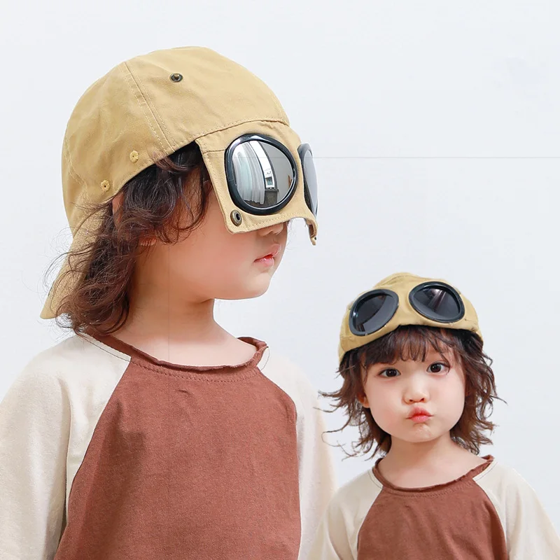 New Cool Baby Glasses Baseball Cap Spring Summer Baby Aviator Hat Children Kids Glasses Hip Hop Hats Toddler Sun Visor Caps