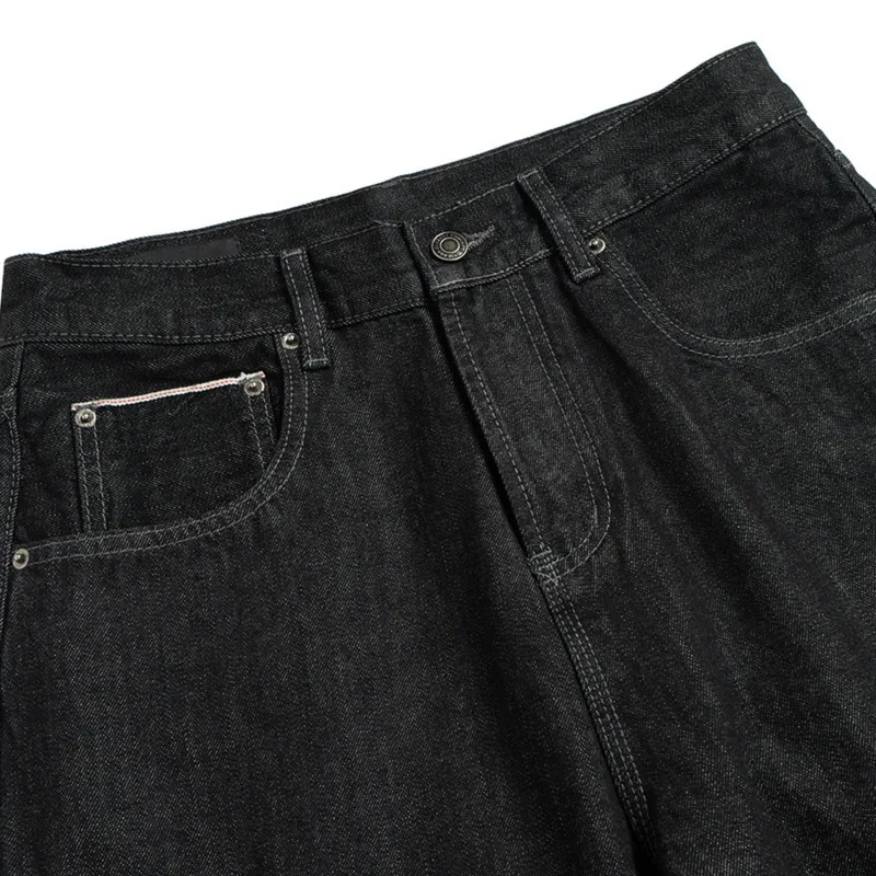 HKSH ربيع الخريف جديد الرجال الظلام محبوك المرقعة اللون كتلة جيوب عالية الشارع مستقيم الجينز العصرية شيك الدينيم السراويل HK14525 #5