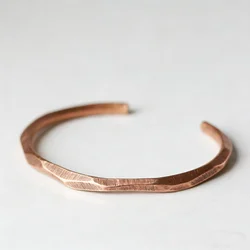 Handmade Pure Copper Bracelet Handicraft Do Old Cuff Bangle Rustic Punk Unisex Viking Jewelry Street Red Metal