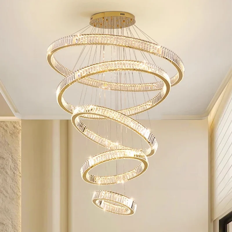 

Modern home decoration crystal chandelier, stair Pendant lamp, living room Pendant lights, interior lighting