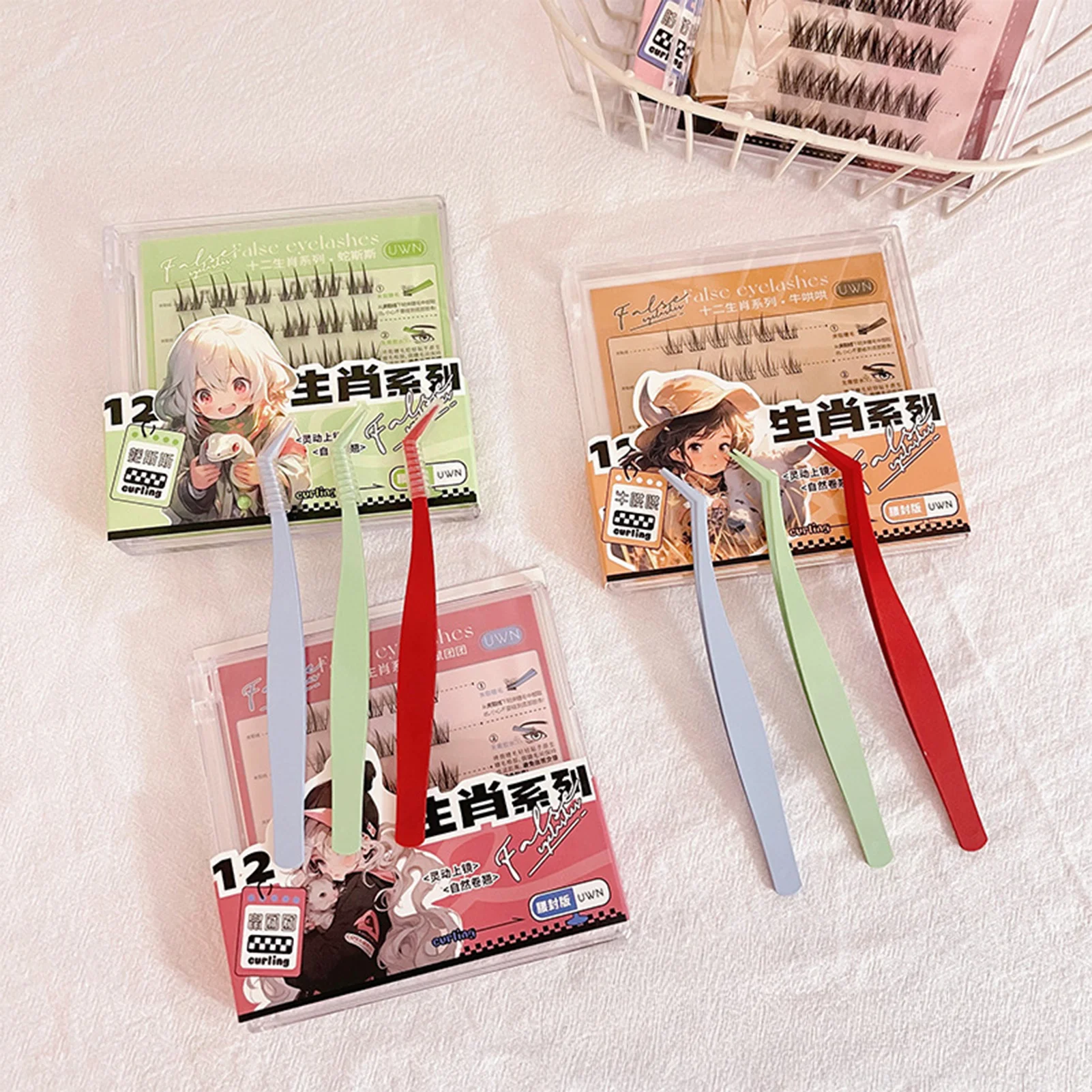 Professional Eyelash Extension Tweezers Non-Stick Precision Curved Volume Lash Tweezer tools for False Lashes Application