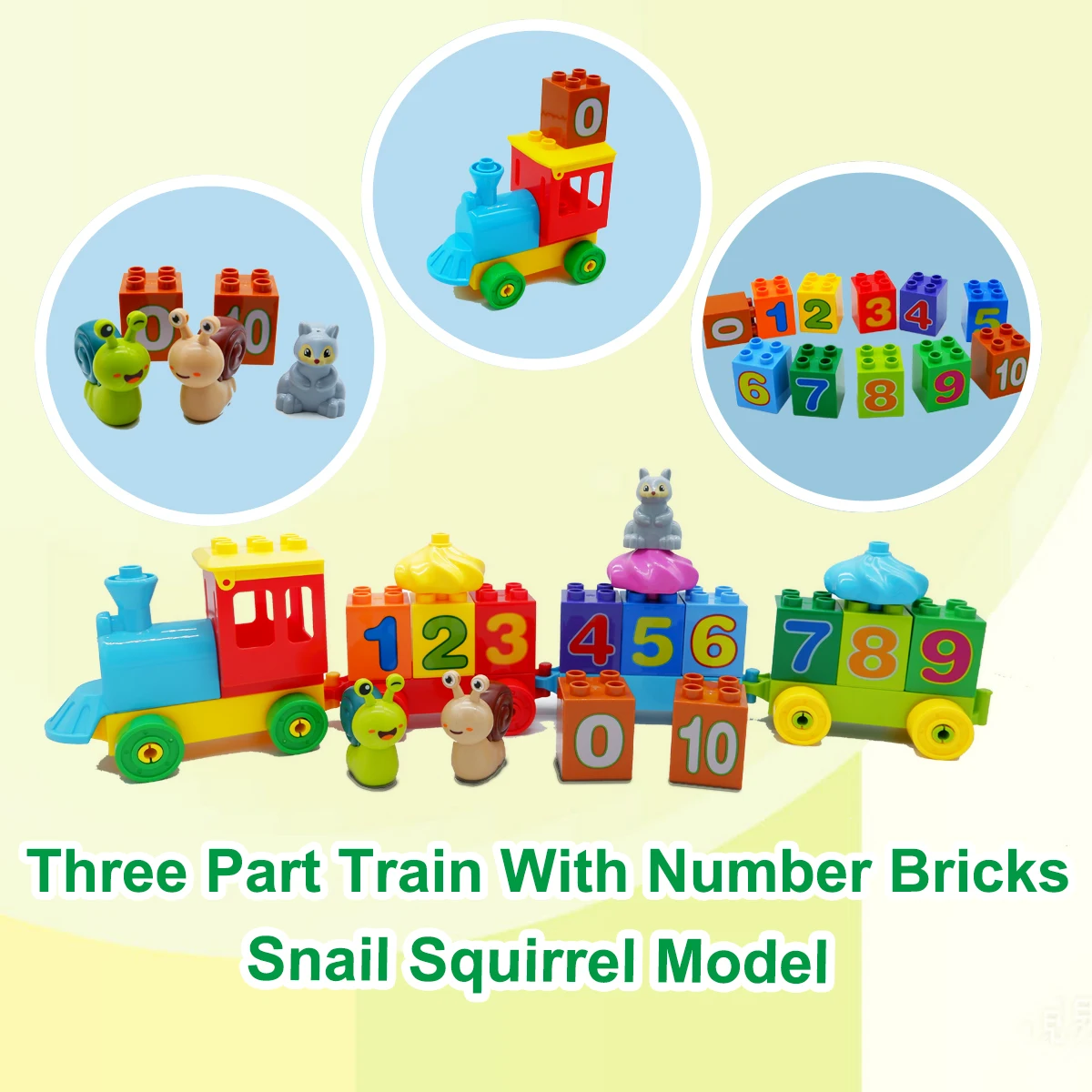 Big Size Building Blocks Set Compatible Duplo Animals Train Model Toddlers Educational Toys Gifts