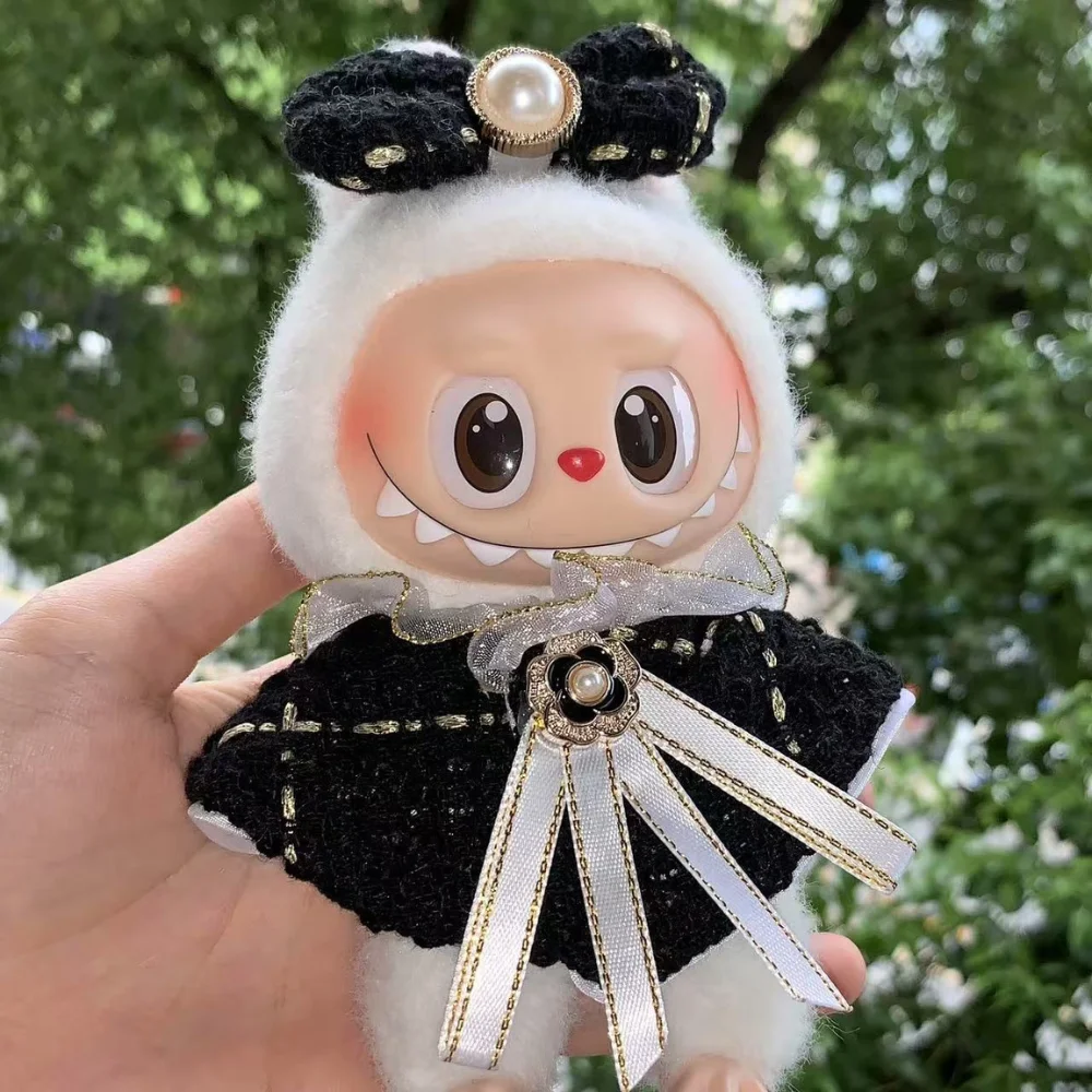 

Элитный бренд Labubu 15-17 см, одежда для кукол Labubu, расширенный дизайн, изготовление на заказ, шляпы с принтом сердцебиения, великолепные аксессуары для платьев