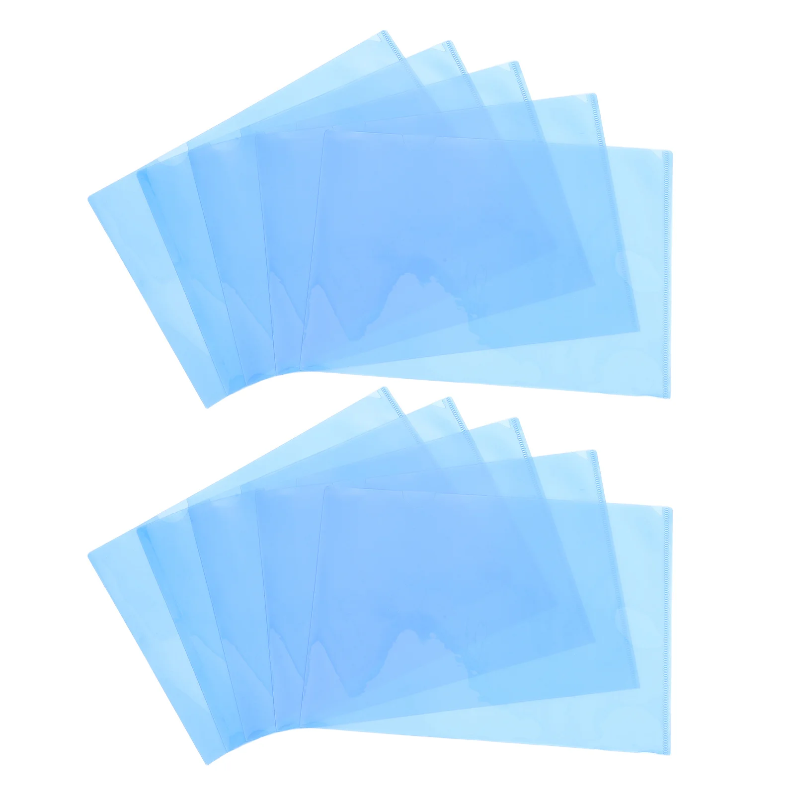 

30Pcs L Shaped File Folder Blue A4 Plastic Document Sleeves Lightweight Waterproof Paper Organizer for Office School Home