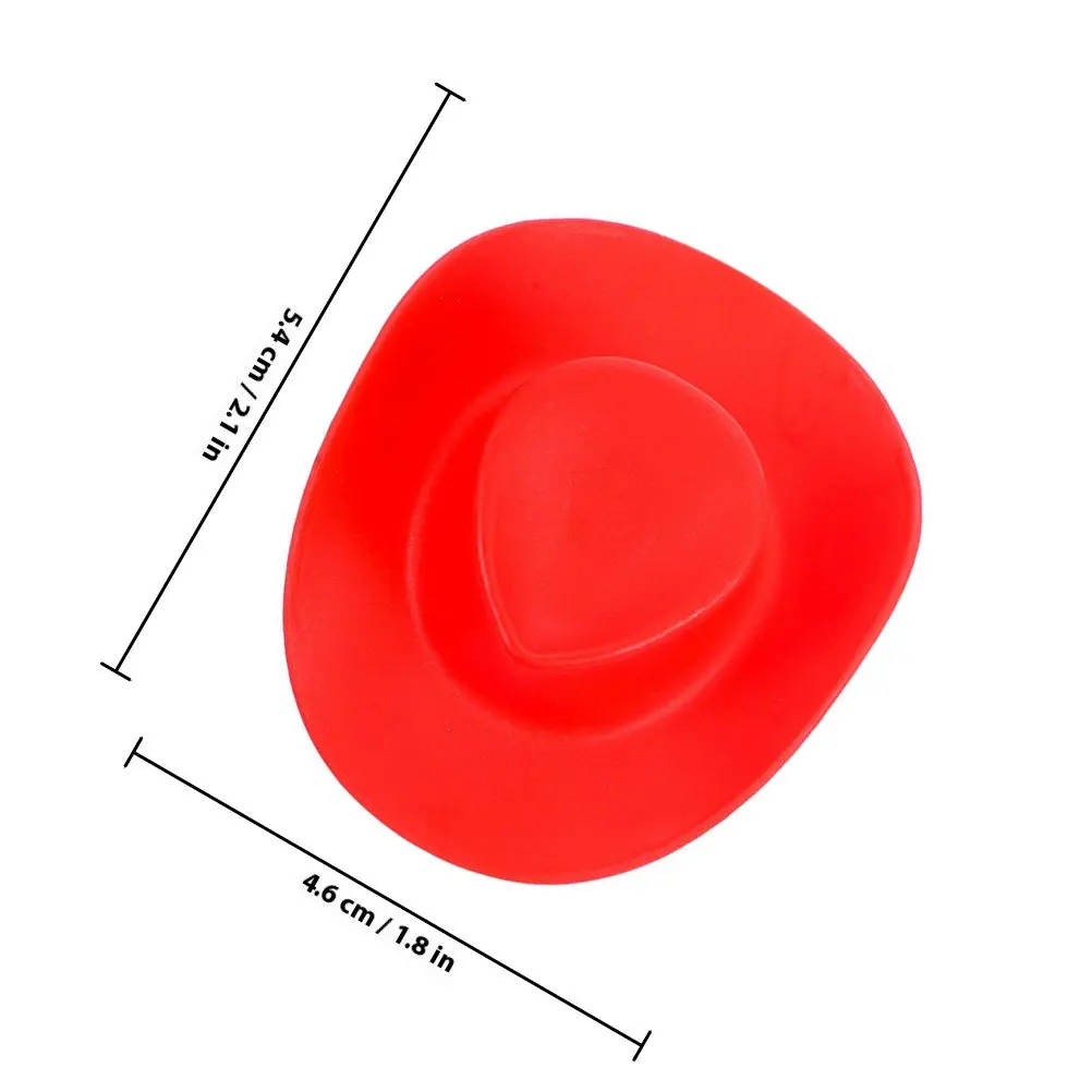 20 Stück Mini-Cowboyhüte aus Kunststoff, dekorative kleine Hüte zum Verkleiden, exquisites Design, glatte Oberfläche, dekorativer Mini-Hut