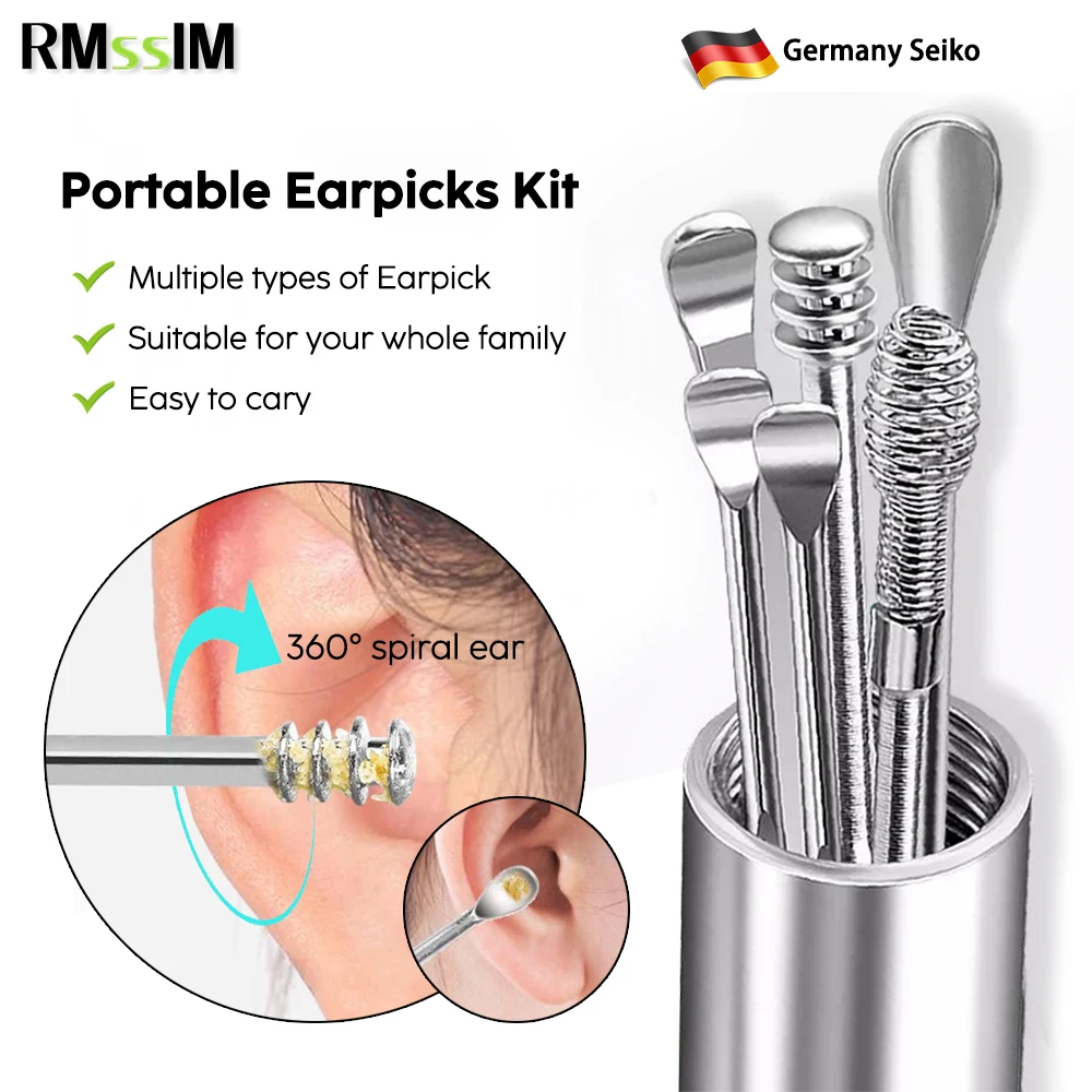 Do czyszczenia uszu zestaw Earpick wosku z uszu Remover łopatka do uszu Curette czyszczenie uszu spirala Earpick łatwe usuwanie woskowiny do czyszczenia uszu zestaw do czyszczenia gadżet