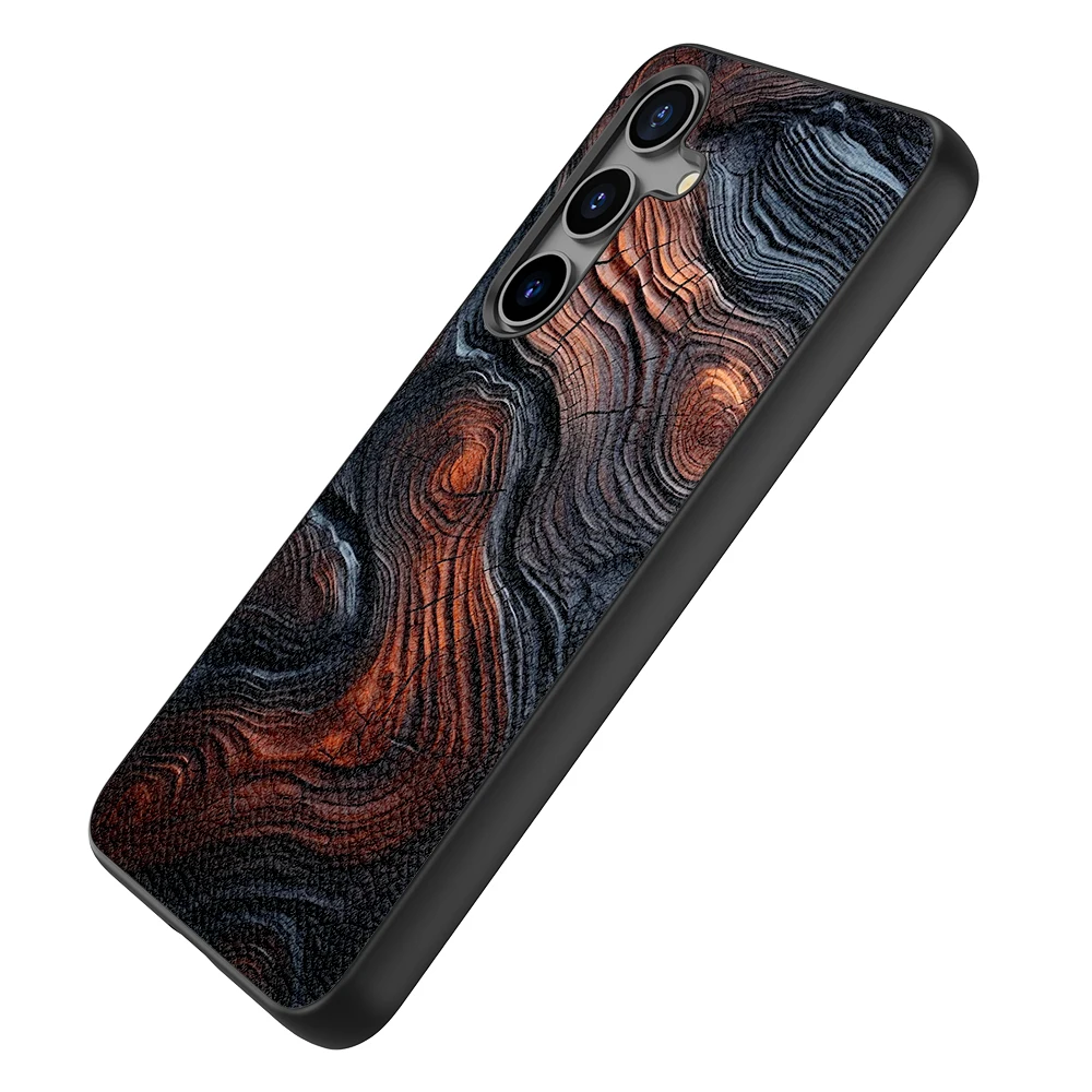 Back Cover Leather Case for Samsung Galaxy S20 S21 S22 S23 S24 Plus Ultra FE Fan Edition 5G with Old Wood Texture Pattern Print