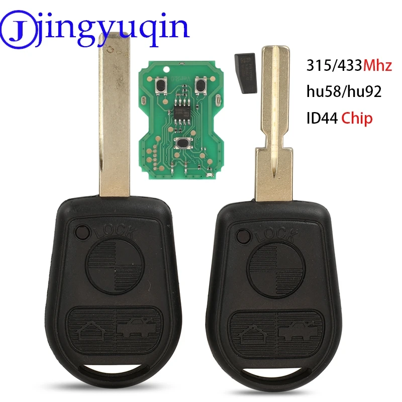 jingyuqin Remote Car Key 315/433 Mhz ID44 Chip For BMW Z3 E31 E32 E34 E36 E38 E39 E46 Control Key HU92 HU58 BLADE