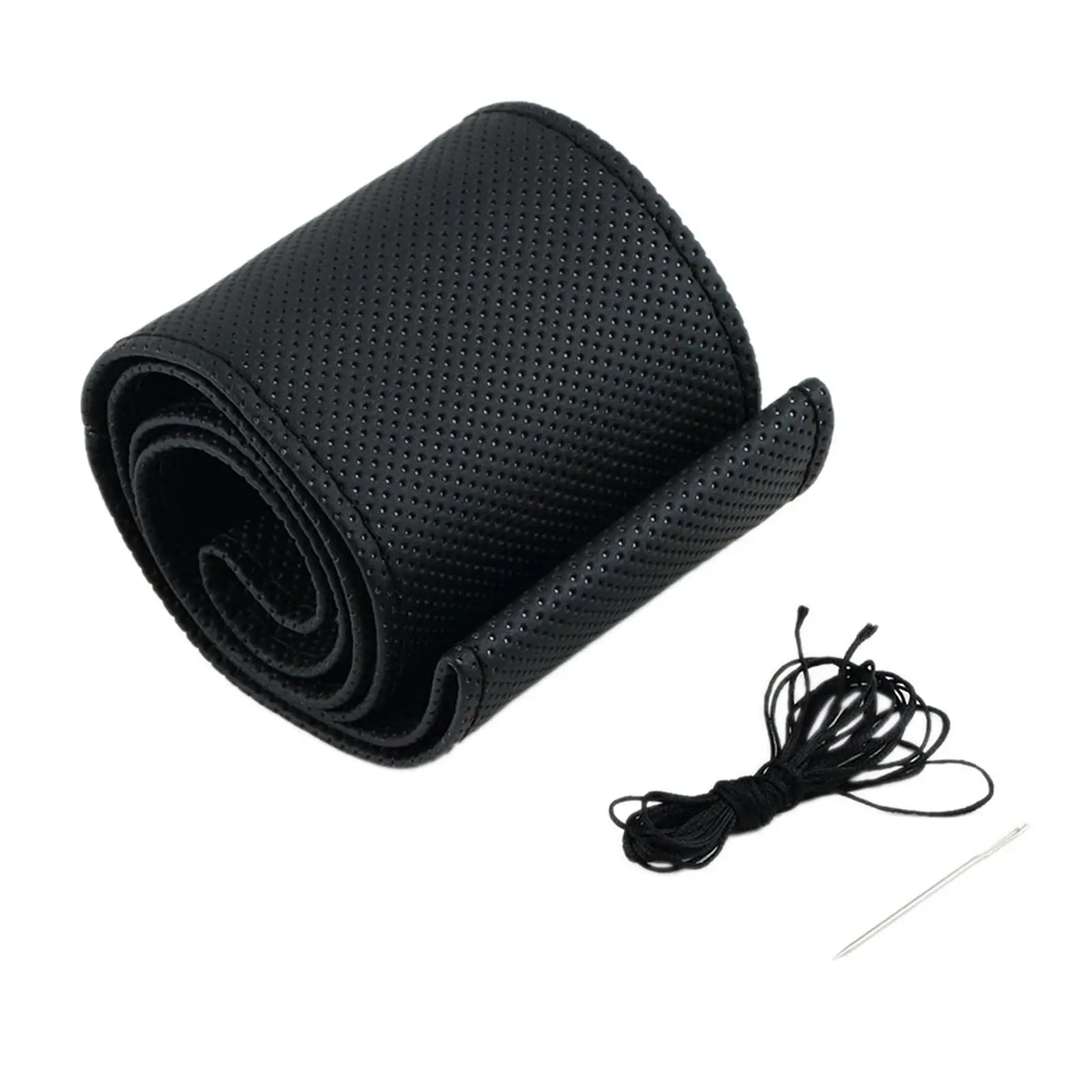 Car Steering Wheel Cover Hand Sewing Wear Resistant Durable Fiber Universal