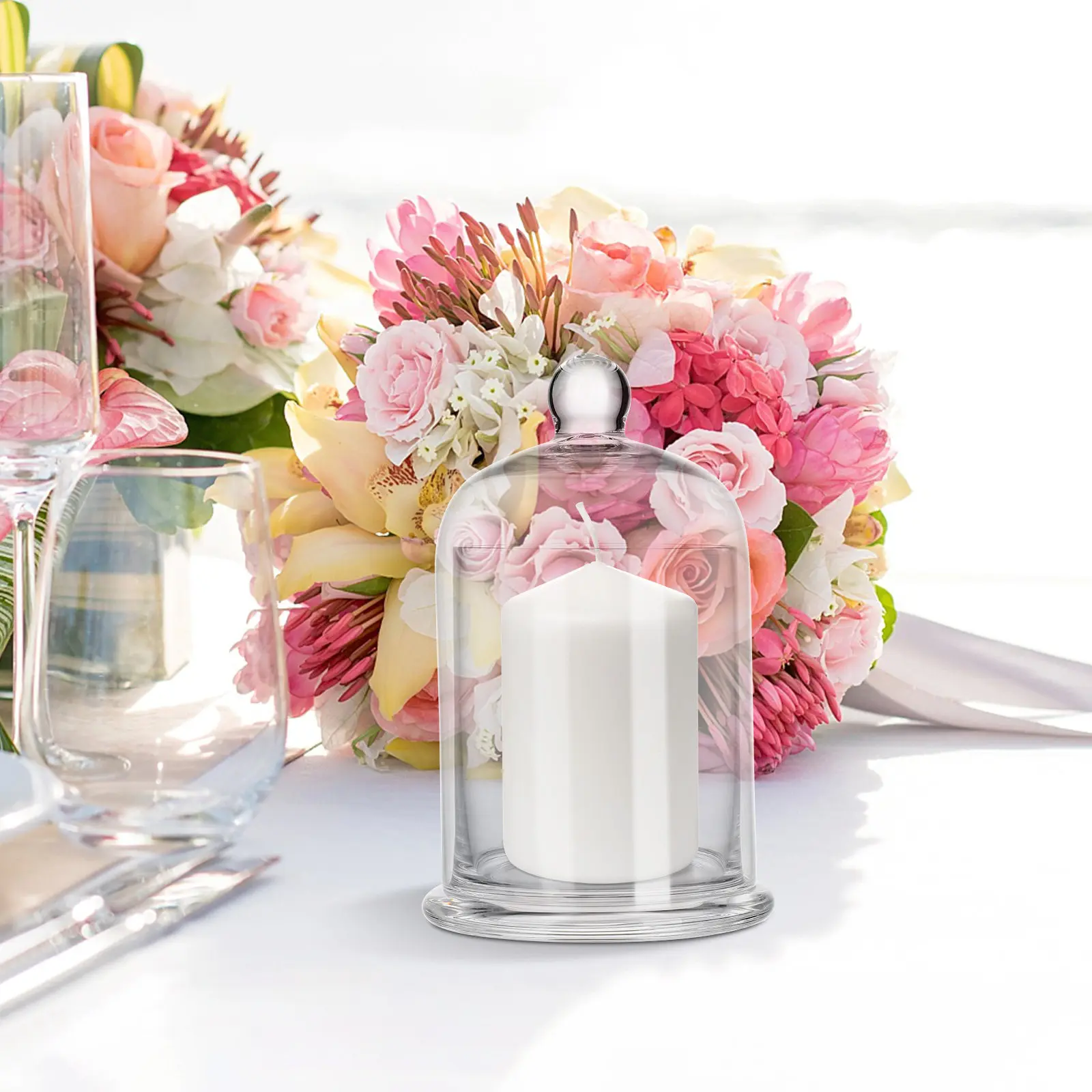 

2 комплекта декоративных стеклянных колб-подсвечников для романтического оформления вечеринок, свадеб, фестивалей и домашнего декора