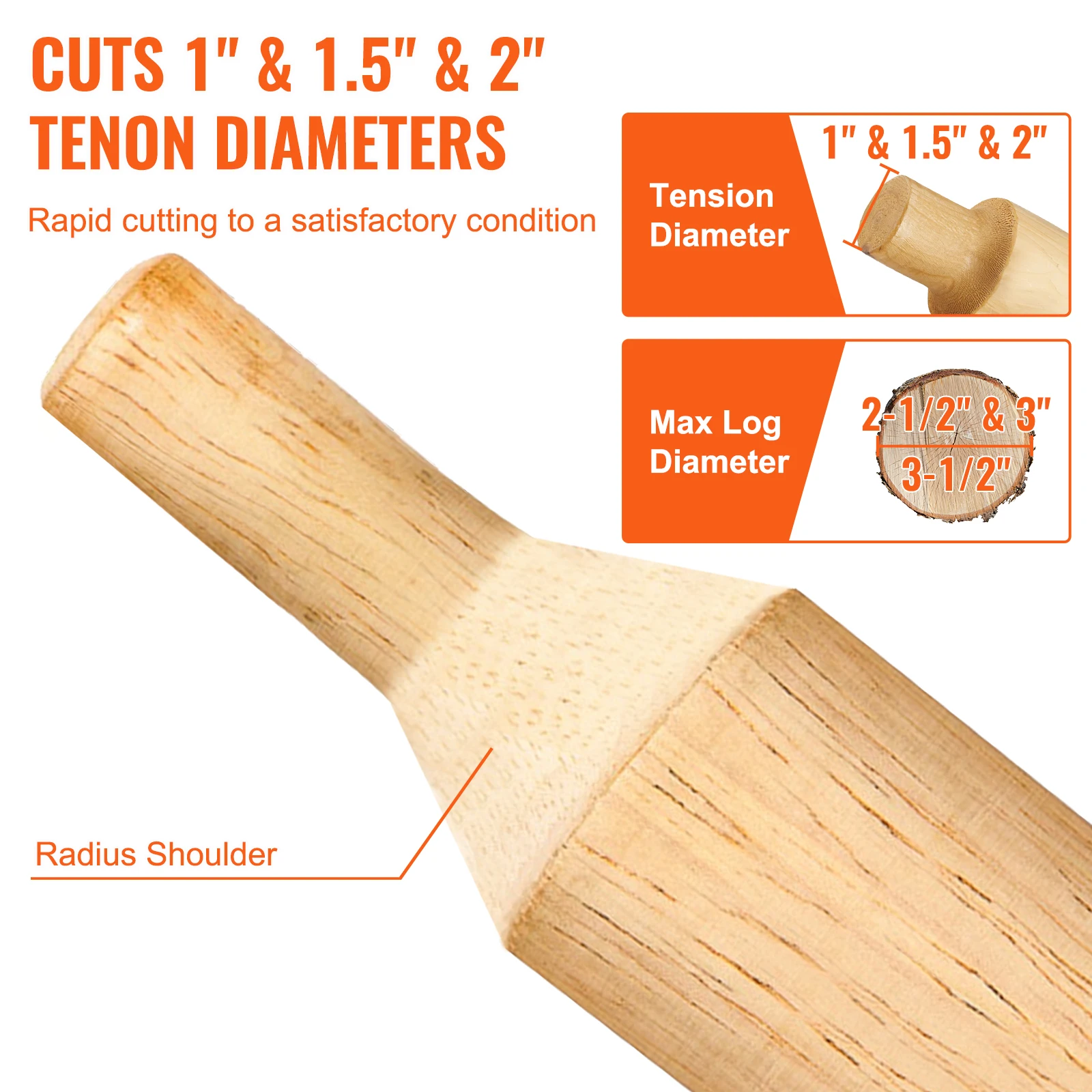 VEVOR Coupe-tenon, 1"/25,4 mm et 1,5"/38 mm et 2"/50,8 mm, coupe-meubles en aluminium et en acier de qualité supérieure, avec deux lames droites et vis à bouton, kit Home Master, outil de démarrage commercial pour la m