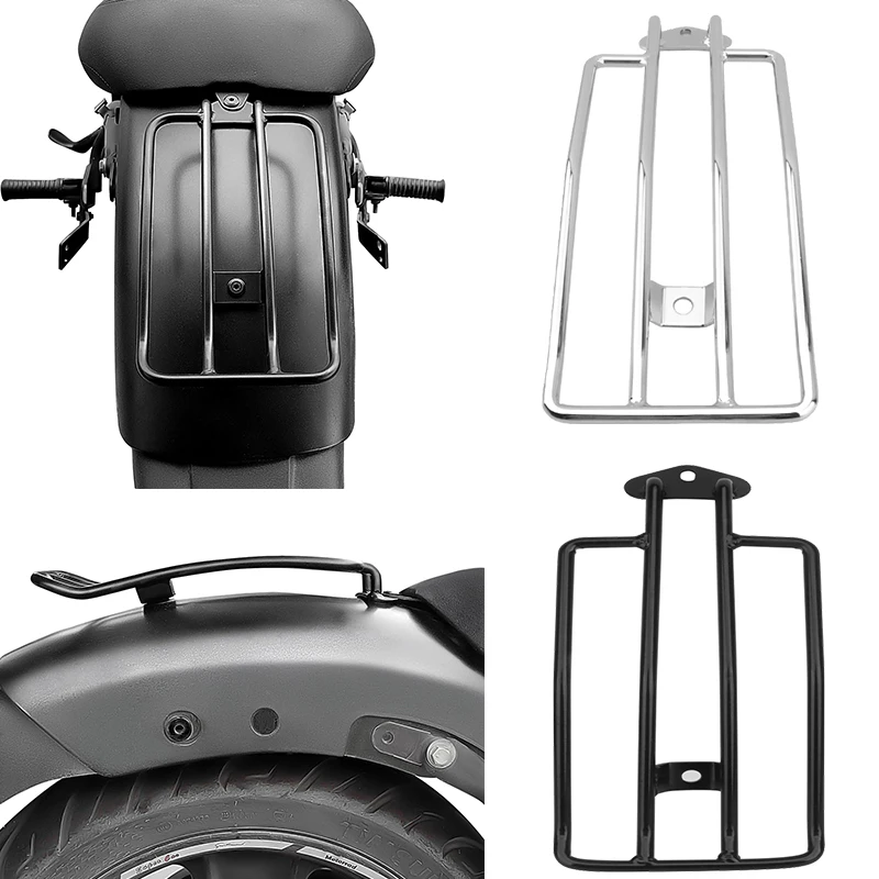 

Motorcycle Rear Solo Seat Luggage Rack Chrome/Black for Harley Sportster XL883/1200 C/R/L 1985-2003 Steel Accesorios Moto