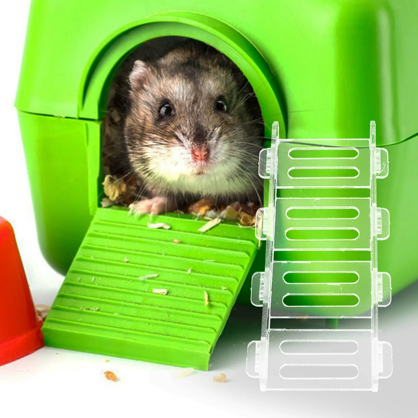 3Pcs Acrylic Transparent Hamster Ladder Set for Small Pets Climbing Play Platform Cage Accessory Sturdy Safe Exercise Fun - view 3